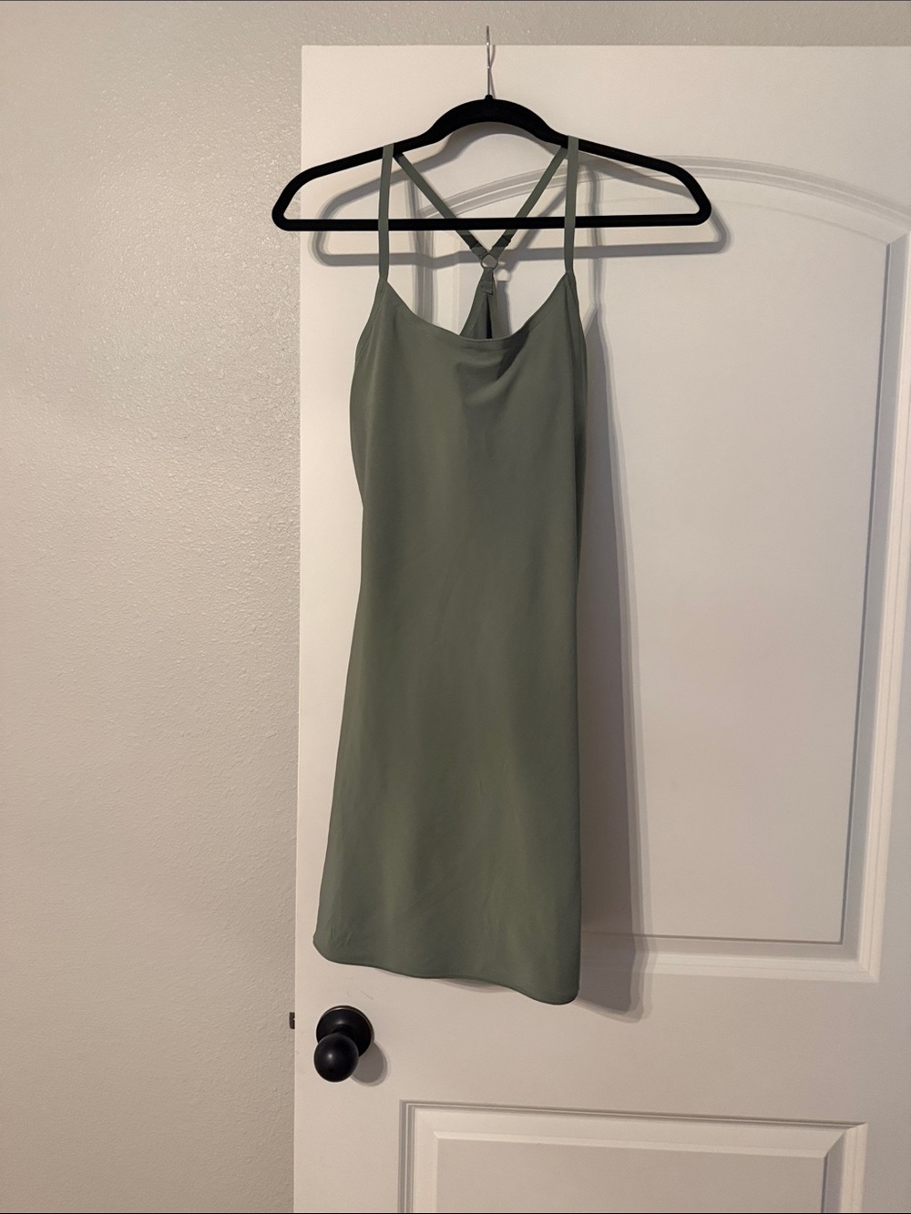 Outdoor Voices Olive Green Slip Mini Dress